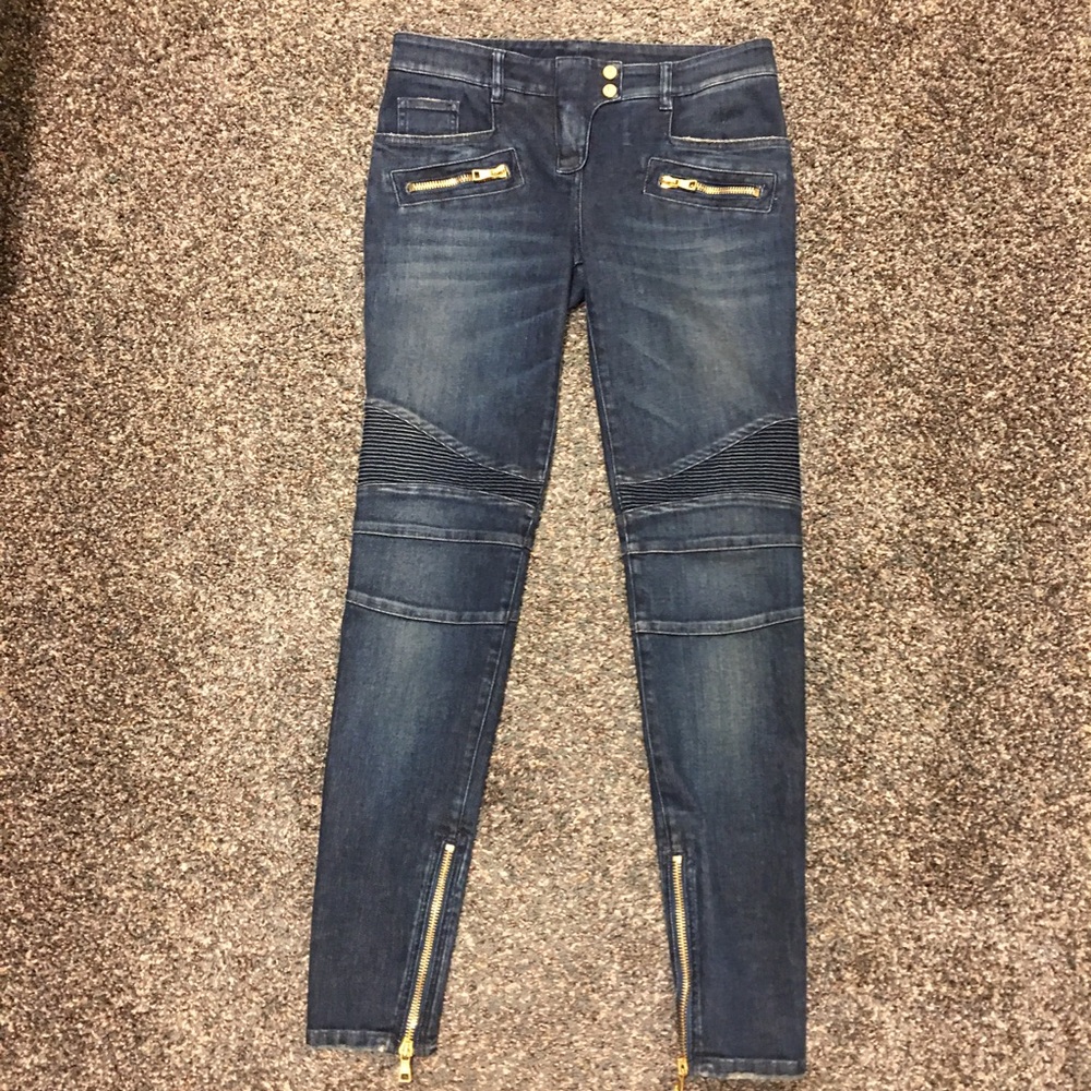 Balmain Ribbed Moto jeans Worn 1X.